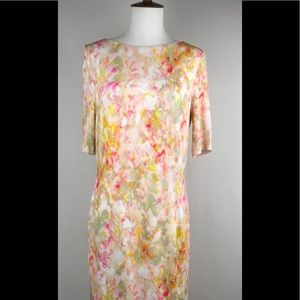 Basler dress and matching sheer sweater pink